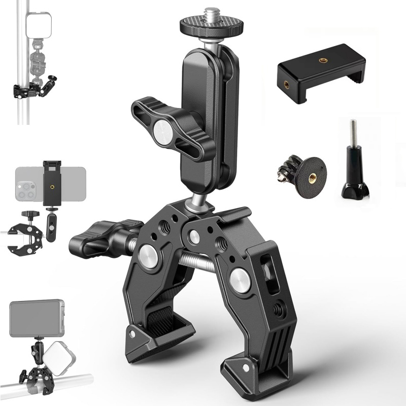 Monitor Arm Dual - ユニバーサルアルミスーパーカンプ、ダブルボールヘッドマジックアーム付き、1/4