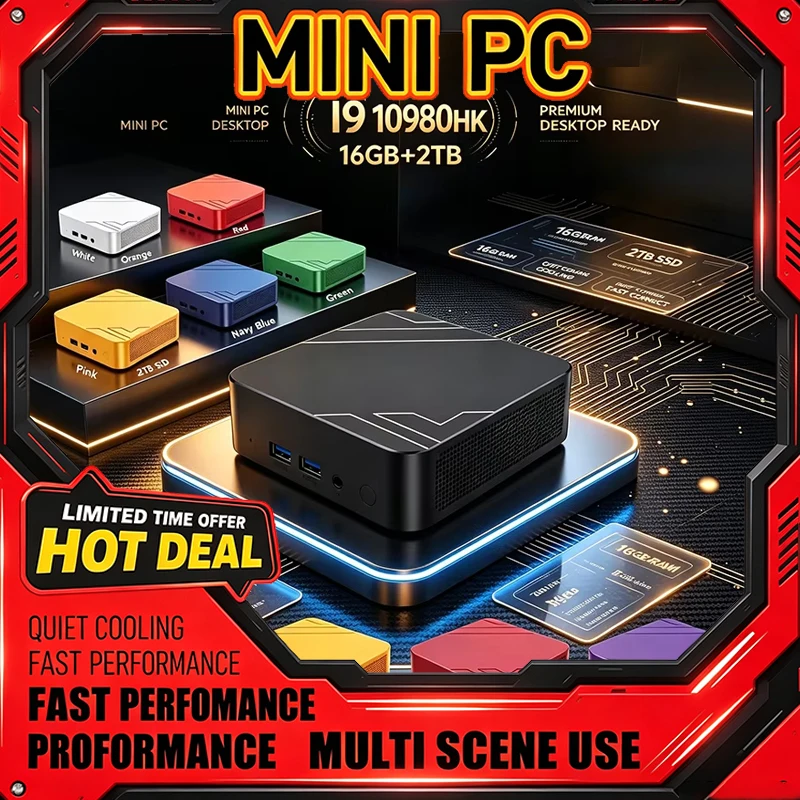 Home Office Windows 11 - 13色展開 インテルI9 10980HK ミニPC 16GB RAM