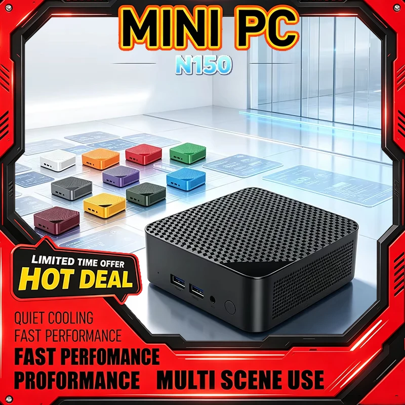 Home Office Windows 11 - 13色展開 インテル Core N150 ミニPC 16GB