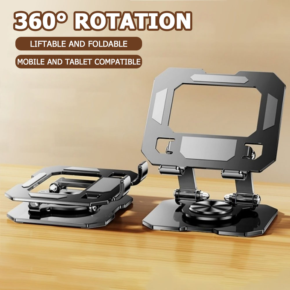 Monitor Arm Dual - 360度回転タブレット電話スタンド調節可能なデスクホルダー折りたたみ式昇降式デスクトップキックスタンド滑り止め大型スクリーンタブレット対応