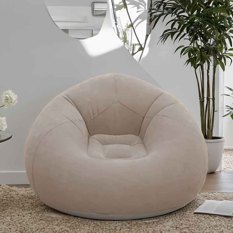 Home Office Sofa - フロッキング加工PVCインフレータブルソファチェア - オフィスでの昼寝や屋外キャンプ、写真撮影の小道具ギフト、クイックセットアップのためのポータブルラウンジベッド