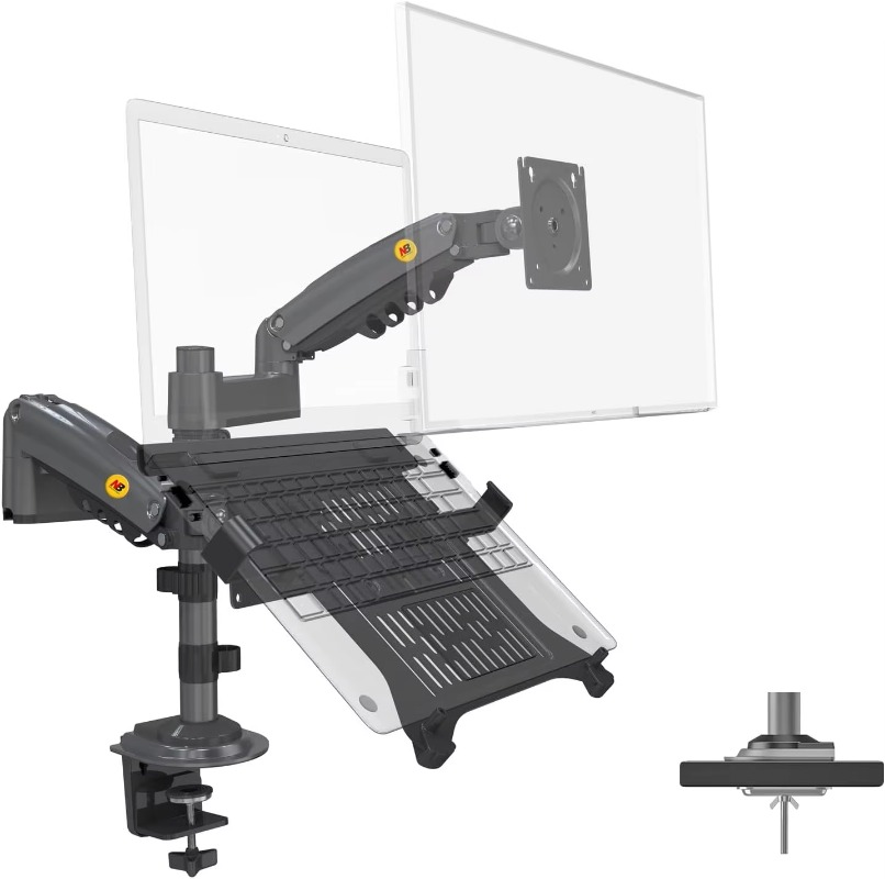 デュアルアーム2in1コンボラップトップマウント、10～17 - Monitor Arm Dual のレビューと価格