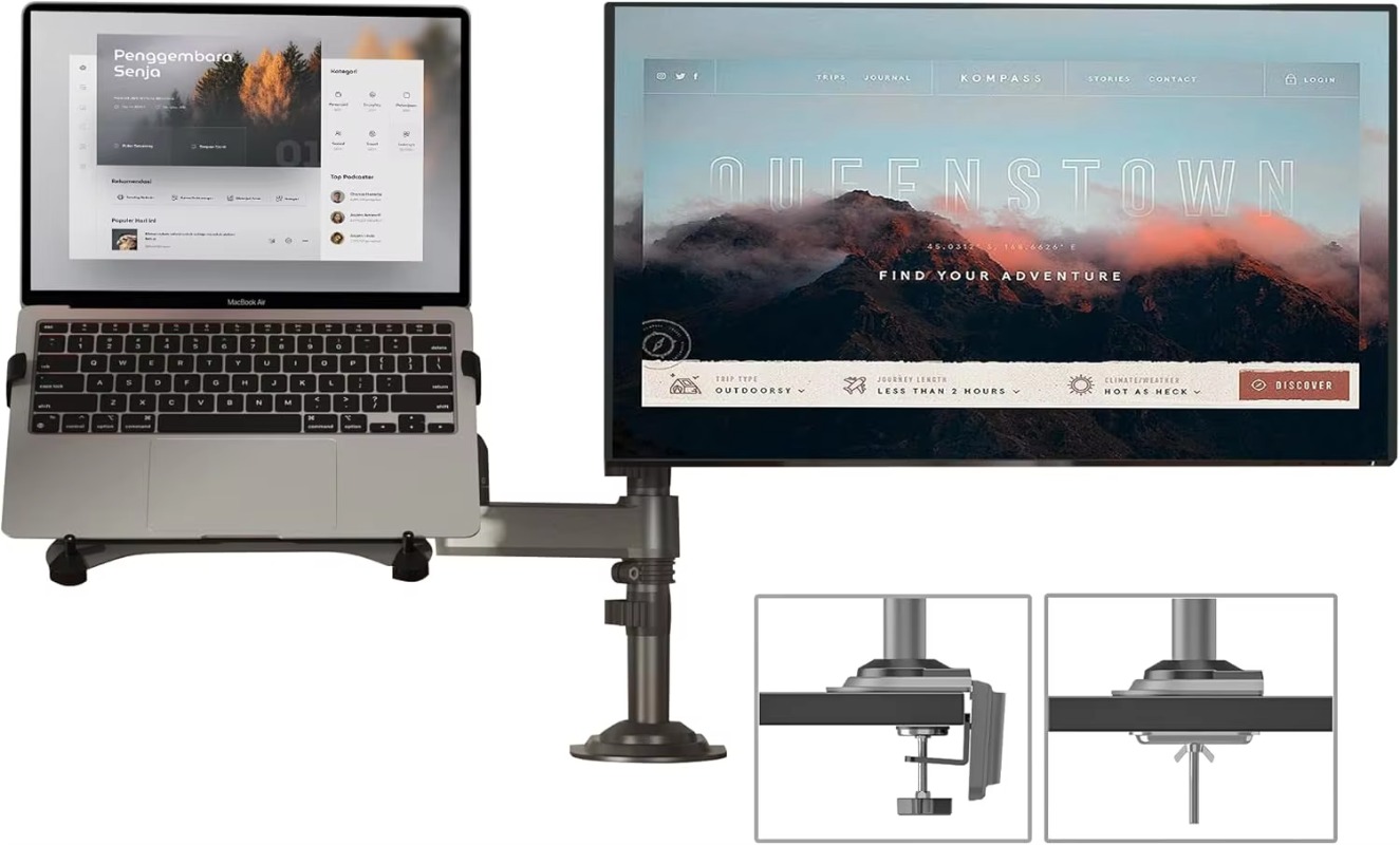 デュアルアーム2in1コンボラップトップマウント、10～17 - Monitor Arm Dual のレビューと価格