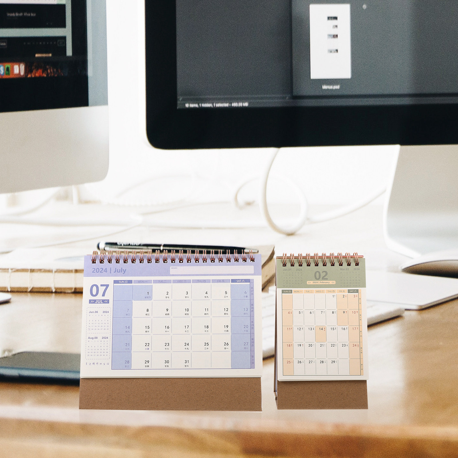 3枚組の上質な紙製卓上カレンダー2024年装飾用テーブルカレ - Home Office Design Ideas のレビューと価格