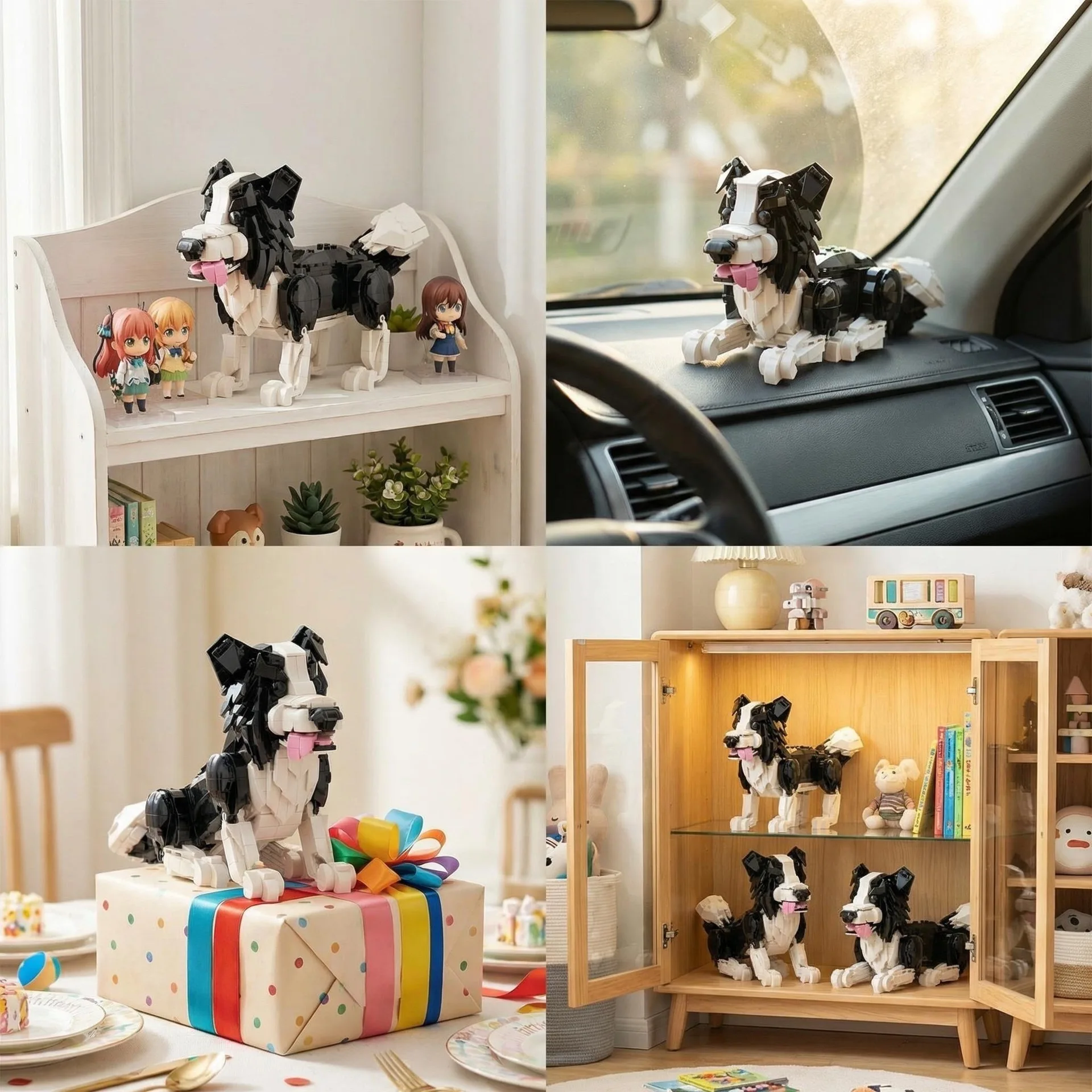 かわいいペット犬 柴犬 ボーダーコリー 組み立てブロック ボ - Home Office Border Force のレビューと価格