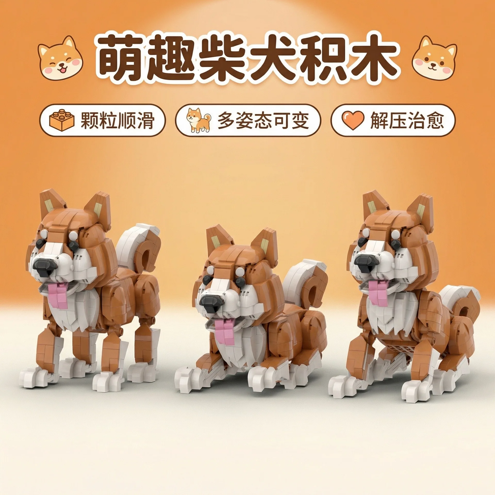 かわいいペット犬 柴犬 ボーダーコリー 組み立てブロック ボ - Home Office Border Force のレビューと価格