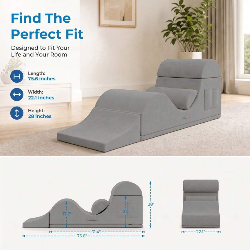 ヨガストレッチチェアラウンジ 75.6インチ 多機能ベルベッ - Home Office Sofa のレビューと価格