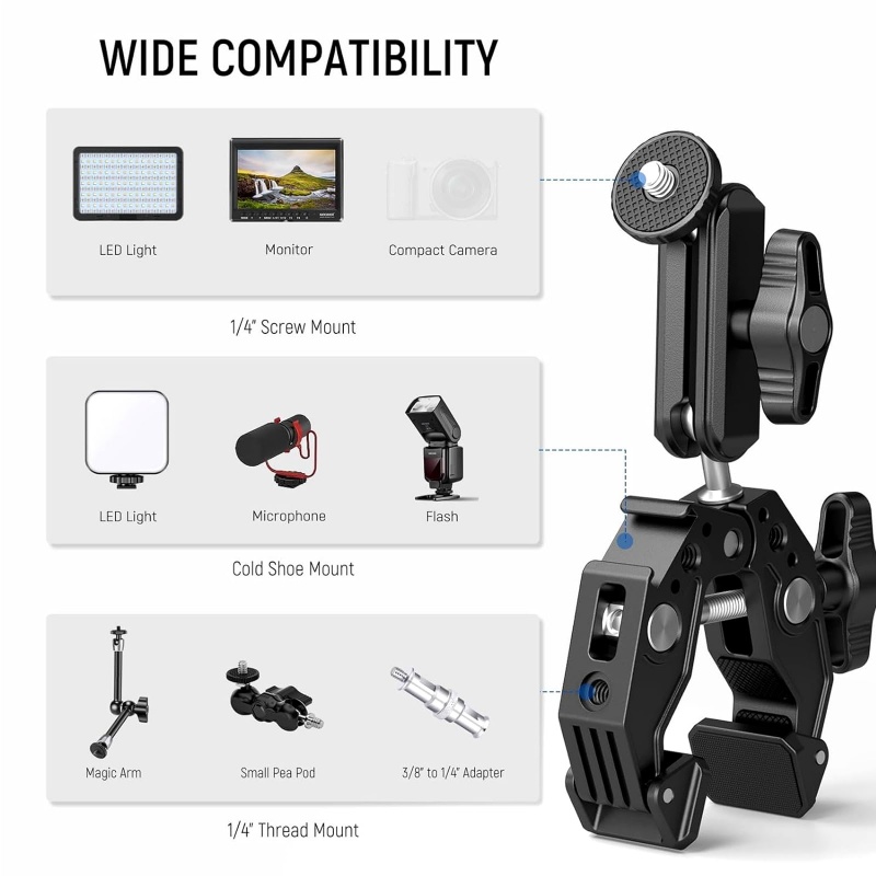 ユニバーサルアルミスーパーカンプ、ダブルボールヘッドマジック - Monitor Arm Dual のレビューと価格