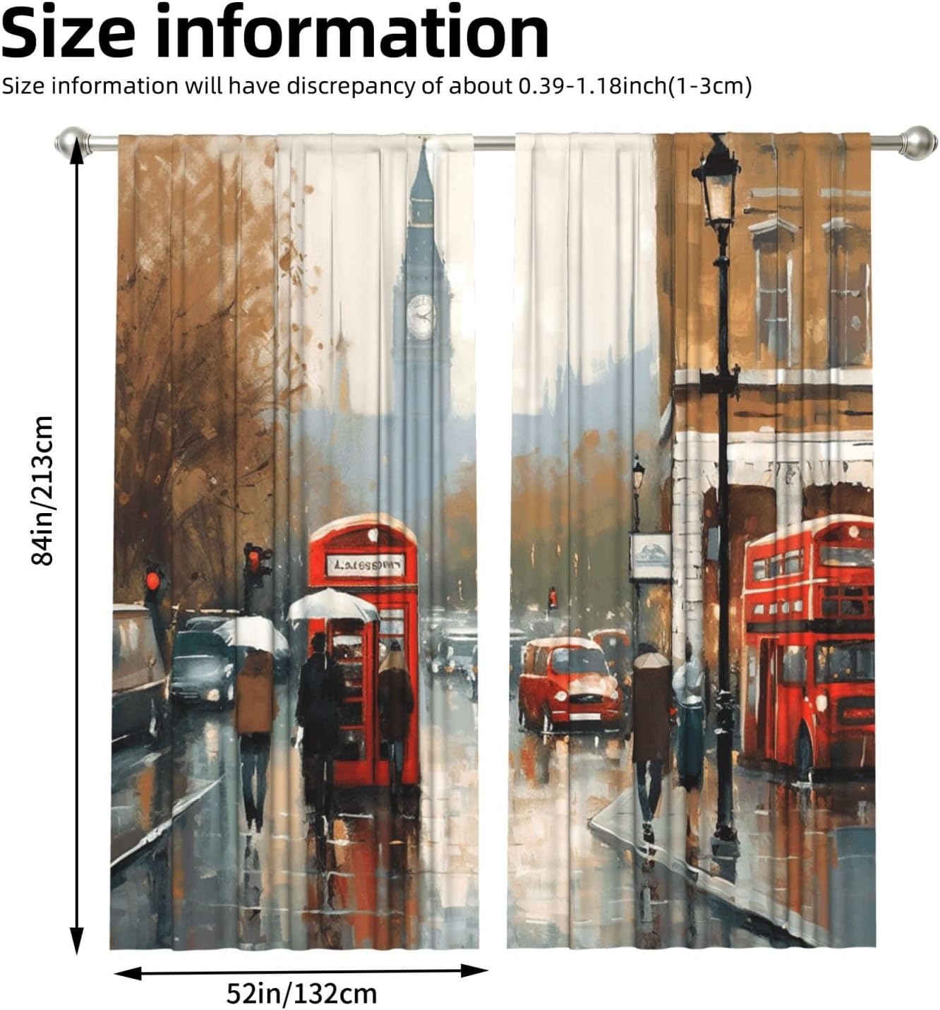 ヴィンテージロンドンストリートアートカーテン ポリエステル製 - Home Office London のレビューと価格