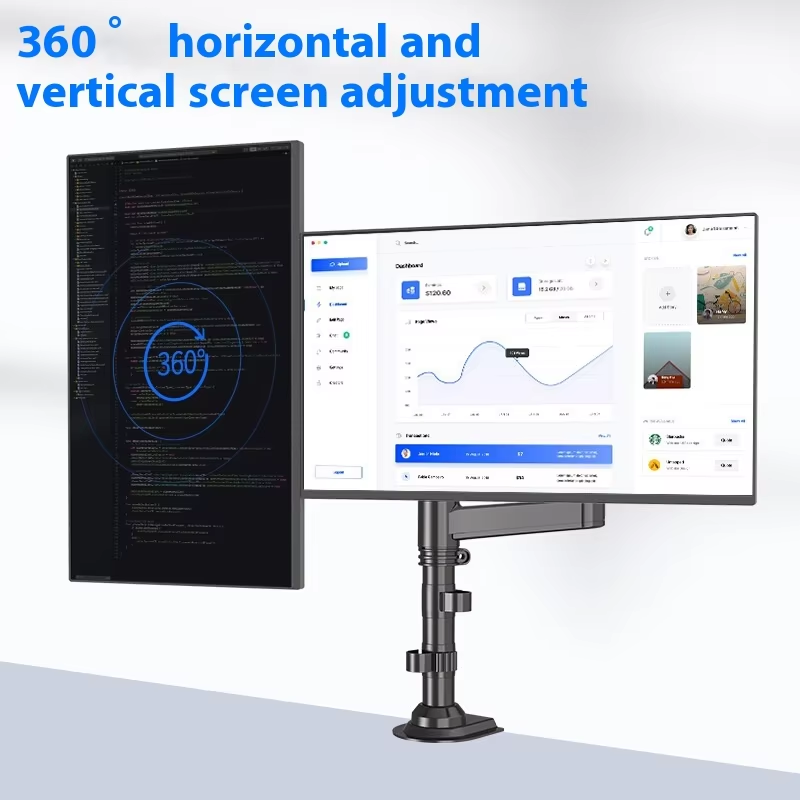 アルミニウム合金製 ブラック デュアルカラム コンピューター - Monitor Arm Dual のレビューと価格
