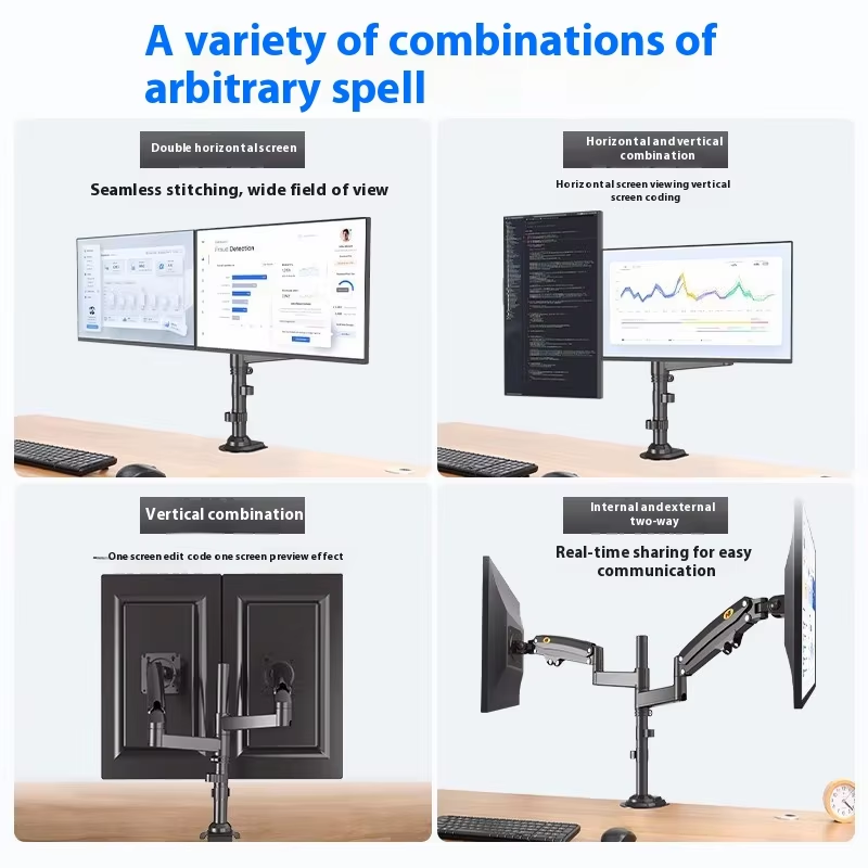 アルミニウム合金製 ブラック デュアルカラム コンピューター - Monitor Arm Dual のレビューと価格